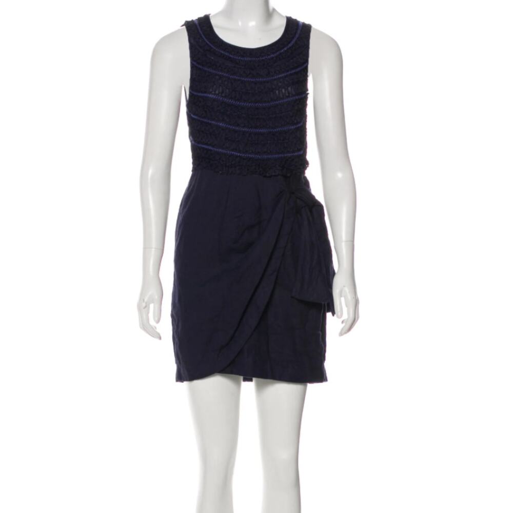 3.1 Phillip Lim Blue‎ Lace Ribbon Linen Dress 4
